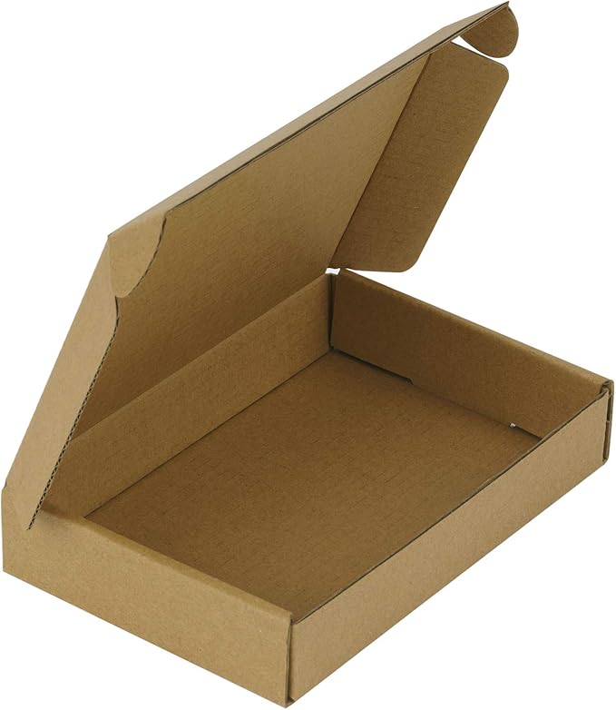 RUSPEPA Recyclable Corrugated Box Small Box Mailers - 6" x 4" x 1" - Cardboard Box Perfect for Shipping Small Mobile Phone Case - 50 Pack - Kraft