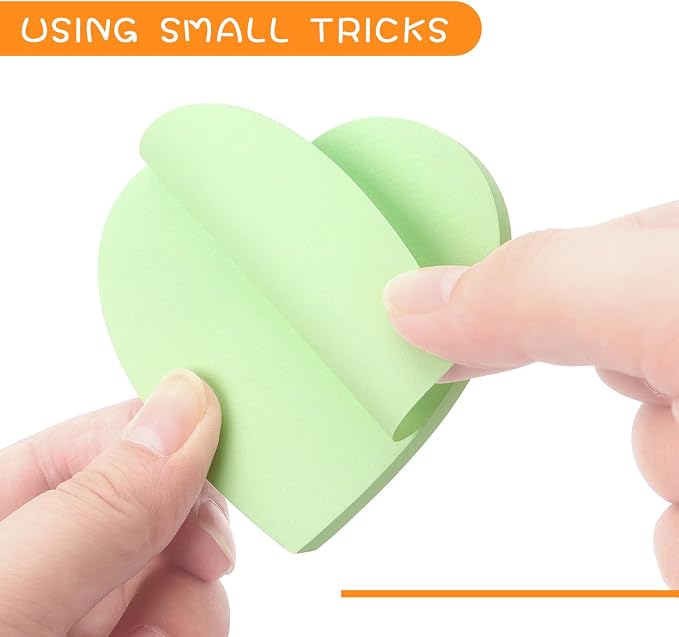 SIMONA Heart Shape Sticky Notes 4 Paste Colors 8 Pads, 600 Sheets | Cute Heart Self-Sticky Note Pads, Candy Colors Sticky Notes for Office, School, Family