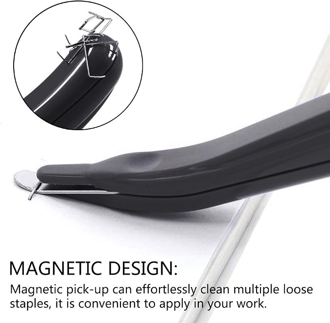 ZZTX 3 Pack Magnetic Staple Remover Black | Staple Removal Tool, Easy removal, No paper tear