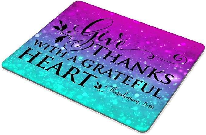 Inspirational Quote，Grateful Heart Mouse pad Customized Mousepad Non-Slip Rubber Base Mouse Pads for Computers Laptop Office Desk Accessories Mouse pad