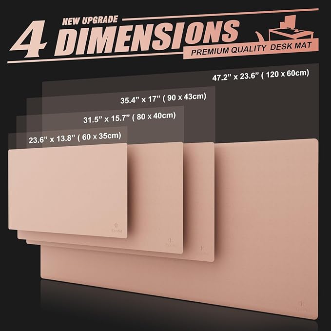 K KNODEL Extra Large Desk Mat, Leather Mouse Pad (47.2"x23.6", Pink) | Desk Pad, Keyboard Pad, Computer and Laptop Mat, Desktop Protector and Cover, Writing Pad and Blotter for Home Office