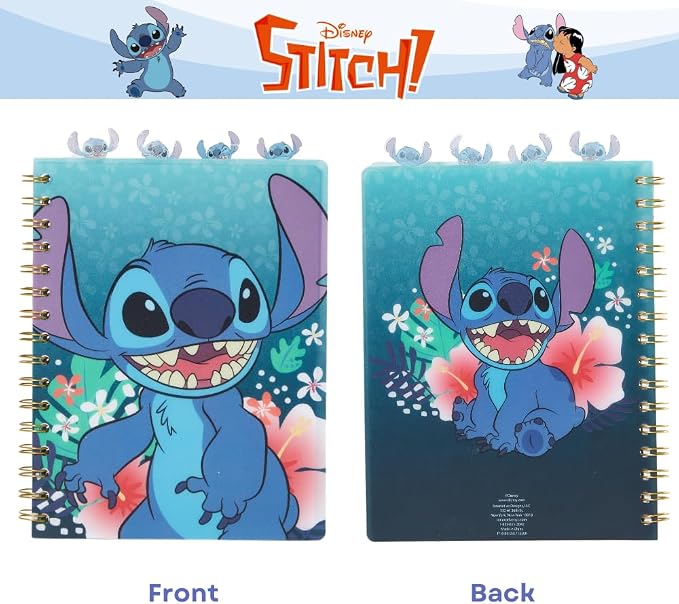 Innovative Designs Stitch Tab Journal Notebook, Spiral Bound, 96 Lined Pages, 8 x 7 inches, Blue