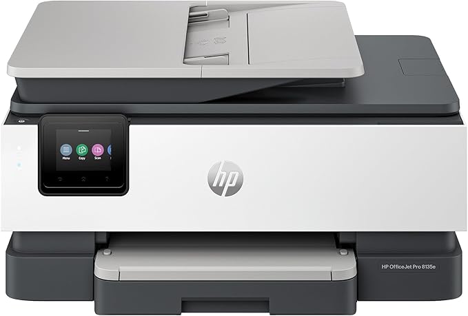 HP OfficeJet Pro 8135e Wireless All-in-One Color Inkjet Printer, Print, scan, Copy, fax, ADF, Duplex Printing Best-for-Home Office, 3 Month Instant Ink Trial Included, AI-Enabled (40Q35A)