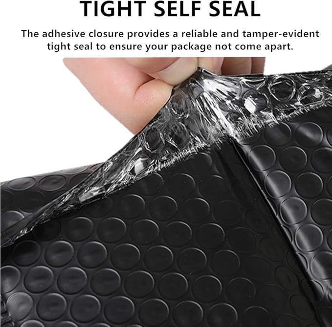 Small Bubble Mailers 3.5X5.9 Inch 12 Pack Poly Padded Envelopes Thicken Business Mailing Packages Opaque Self Seal Boutique Shipping Bags Mailer (Black)