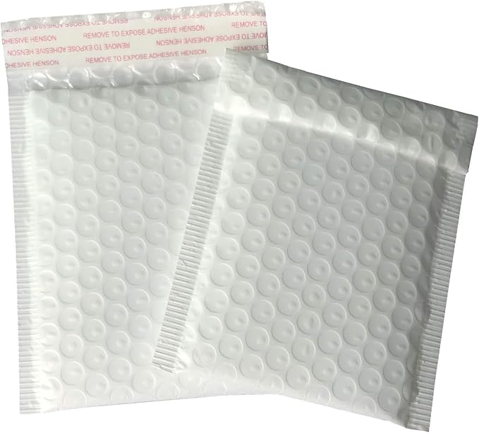 3.5x5 Inch White Poly Bubble Mailers, Small Padded Envelopes, 200 Pack | Waterproof Self-Sealing Shipping Bags Mailing Packaging
