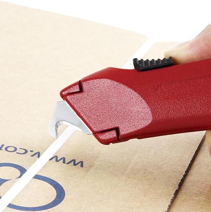 Hook Blade Utility Knife Hooked Razor Blades - Two Packs of 10 Each Super Sharp Refill Blades in Convenient Storage Box - Heavy Duty SK5 Replacement Blades for Carpet, Roofing Blade Knife, Box Cutter