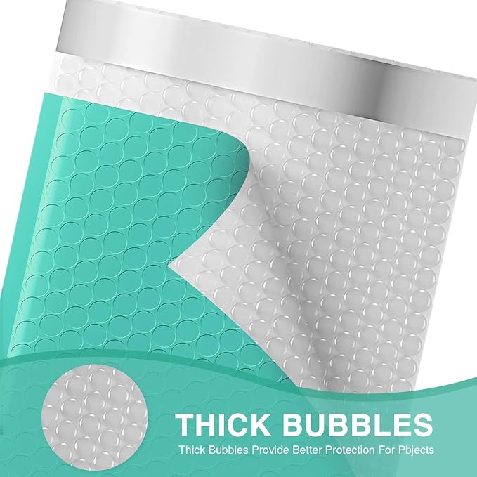 Metronic 9600 Pack Bubble Mailer 6x10 Inch Teal Waterproof Padded Envelopes | Usable Size 6x9", Self-Seal Bubble Mailers Cushioning for Small Business Shipping, Mailing, Packaging 9600PC/Pallet Bulk