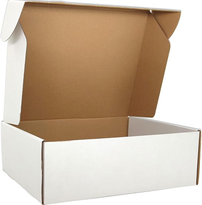 12x9x3 Shipping Boxes White Mailer Corrugated Cardboard Box Set of 20 | for Packaging, Literature, Packing, Mailing, Storage, Small Business, Moving, Gift, Supplies, Quick Fold, Tab Locking
