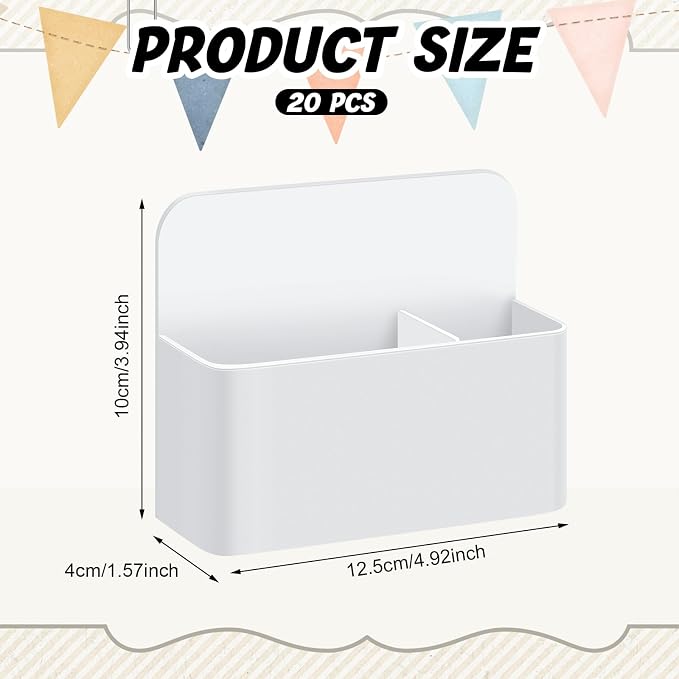 Colarr 20 Pack Magnetic Dry Erase Marker Holder Bulk Whiteboard Magnetic Marker Holder Pen Pencil Organizer for Back to School Office Supplies Teacher Classroom Must Refrigerator Locker(White)