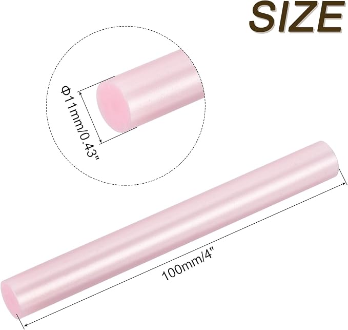 uxcell 12pcs Mini Hot Glue Sticks for Glue Gun 7/16 x 4 Inch Large Glue Sticks, 11 x 100mm Metallic Pink