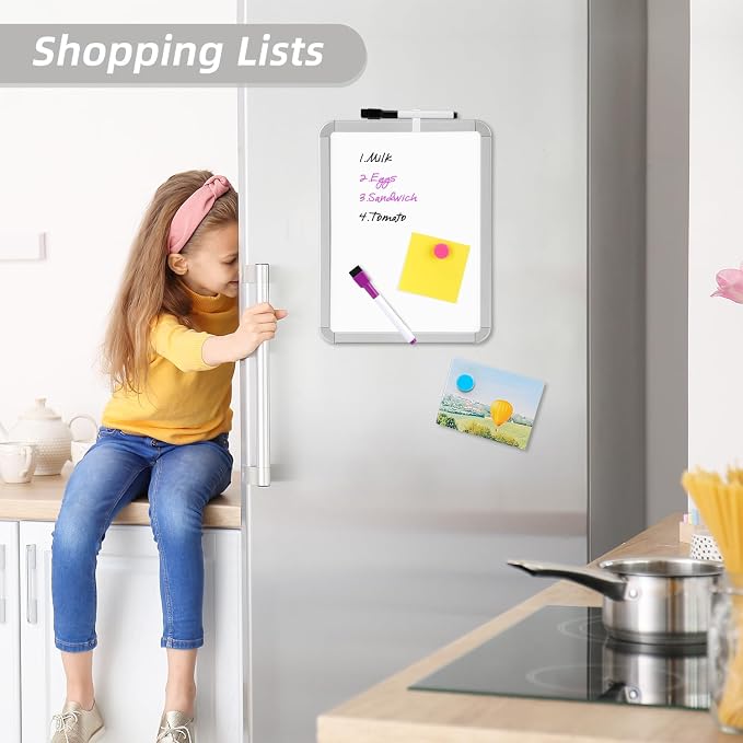 VUSIGN Small Dry Erase Whiteboard, 8.5 x 11 Inches White Board for Students, Fridge, Locker, Mini Dry Erase Board, 8 Pack