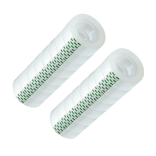 Clear Tape Refill 16 Rolls, Hand Tearable Transparent Tape for Dispenser, 3/4" x 1000inch Adhesive Tape for Office Home Craft Gift Wrapping (Not for Plastic Serrated Cutters)