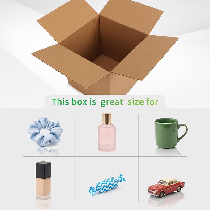 Rempry 30 Pack 6x6x6 Shipping Boxes Brown, Small Corrugated Cardboard Box for Mailing, Packaging Small Business, Kraft Mailer Gift Boxes