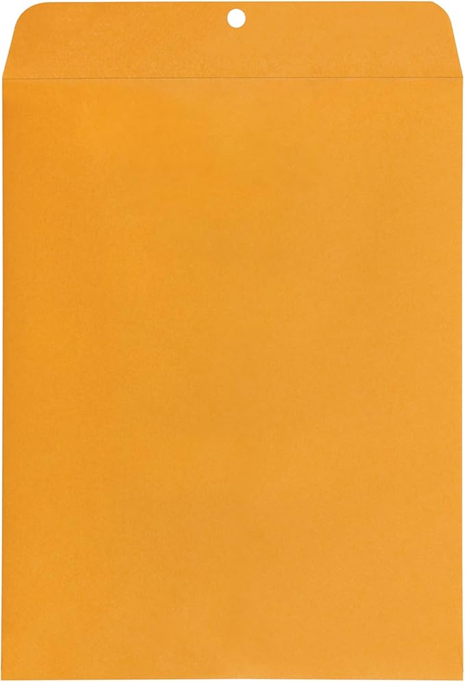 Amazon Basics Clasp Kraft Envelopes for Documents, Gummed Mailing, 10" x 13", 100-Pack