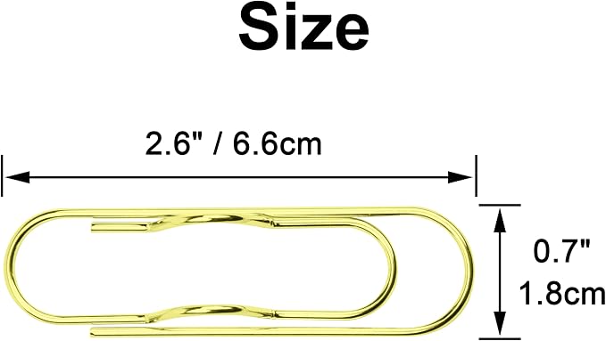 Wisdompro 12 Pack Paper Clip Pen Holder for Notebook, Journal, Book, Gold | 2.6 x 0.7 inch, Stainless Steel, Oversized Paperclip Pencil Holder for Travelers Planner, Binder, Clipboard, Bible, Notes