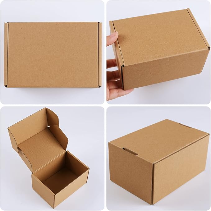6x4x3 Brown Corrugated Cardboard Boxes - 30 Pack Small Shipping Mailer Boxes