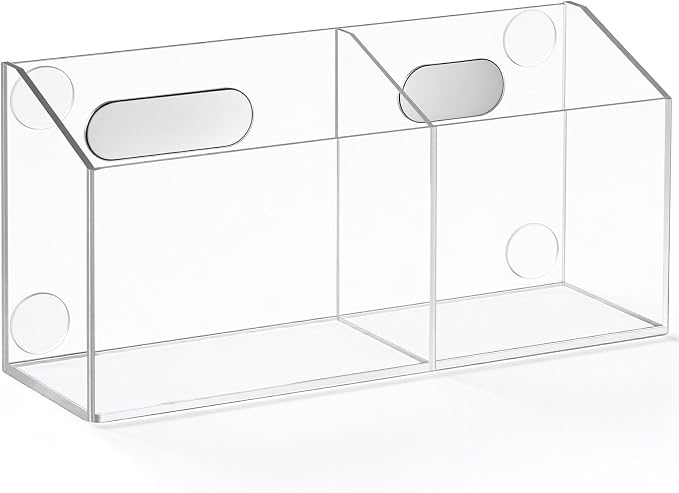 Simetufy Large Magnetic Dry Erase Marker Holder, Magnetic Pen Holder | Large Acrylic Pen Holder, Whiteboard Marker Holder with Movable Divider for Fridge&Locker, Non-slip Dry Erase Marker Holder