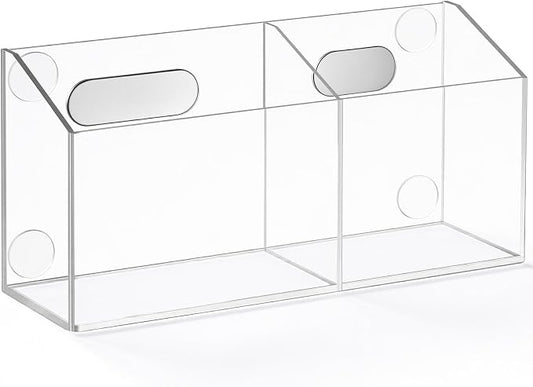 Simetufy Large Magnetic Dry Erase Marker Holder, Magnetic Pen Holder | Large Acrylic Pen Holder, Whiteboard Marker Holder with Movable Divider for Fridge&Locker, Non-slip Dry Erase Marker Holder