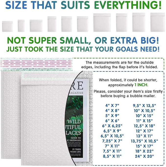 White Poly Bubble Mailers 6.5 x 9 Inch. Pack of 2000 Padded Envelopes Waterproof. Self Seal Padded Mailers with Durable Seams. Lightweight Padded Shipping Envelopes for Mailing Fragile Things