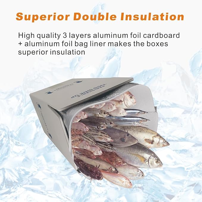 Insulated Shipping Boxes with Liners, 4 Pack 15'' x 10'' x 11'' Small Cold Shipping Boxes, for Perishable Frozen Food Shipping, White (TB151011L-4)