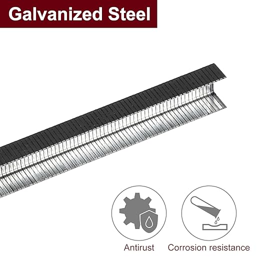 uxcell 20 Gauge Narrow Crown Staples 7/16" x1/3", 5000Pcs Galvanized Steel for Pneumatic, Electric Stapler, Black