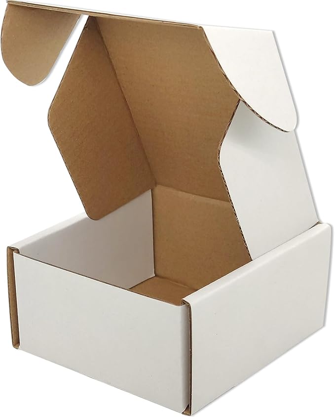 Small White Shipping Boxes for Small Business Pack of 25-4x4x2 inches Cardboard Corrugated Mailer Boxes for Shipping Packaging Craft Gifts Giving Products