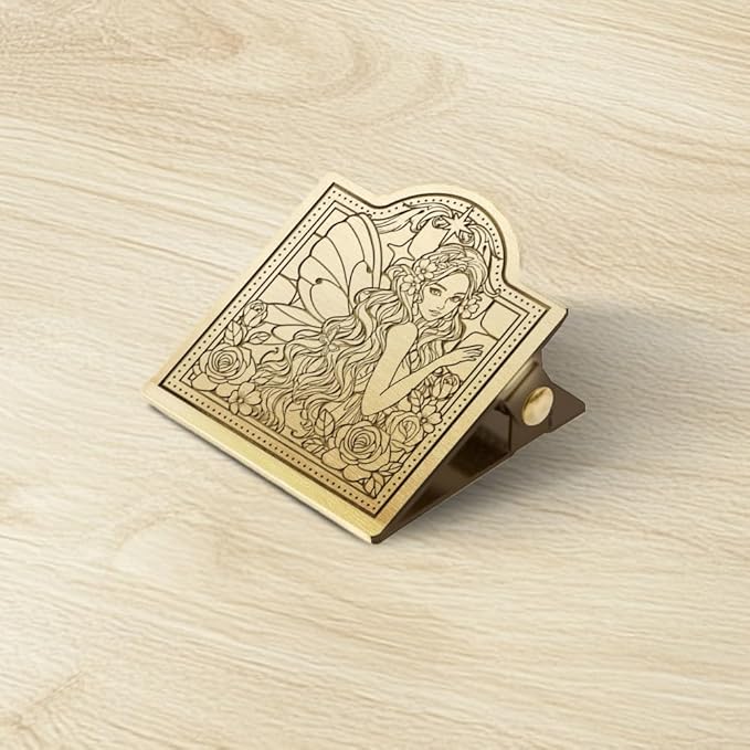 ANATTASOUL Travel Journal Clip Vintage Fairy and Flowers Metal Book Clips, Decorative Heavy Duty Journal Clips to Hold Journal Open for Notebook, Photo, Bookmark, Office Kitchen Home DIY Use