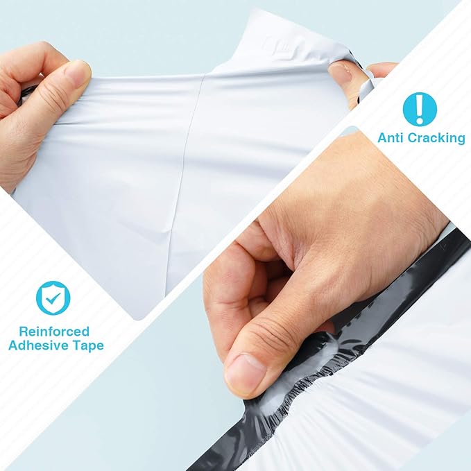 Fuxury 6x9 100pc white Poly Mailers Shipping Envelops Self Sealing Envelopes Boutique Custom Bags Enhanced Durability Multipurpose Envelopes Keep Items Safe Protected