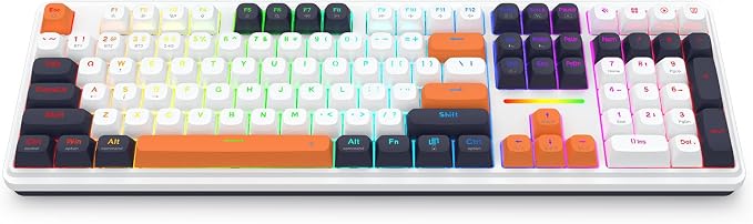 Redragon K745 PRO Wireless 108-Key Gasket RGB Gaming Keyboard, 4 Hotkeys | Extra Shortcut Keys, 0-Delay Tri-Mode, Cushioned Noise Dampening for Creamy Thocky Sound, Unfaded PBT Keycaps, PRO Software