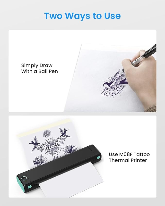 Phomemo Tattoo Transfer Paper, 50 Sheets A4 Size Thermal Stencil Paper for Tattoos Transfer Kit - Personal & Commercial Use, 4 Layers DIY Tattooing Tracing Paper for Tattoo Supplies, 8 1/4" x 11 2/3"