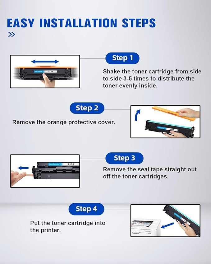 Compatible 215A Toner Cartridges (with Chip) Replacement Compatible for HP 215A W2310A Toner Use with Color Laseret Pro MFP M182nw M155nw M183fw M155dw M183fdw Series Printer (4 Pack)