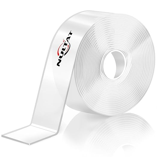 16.5FT Double Sided Tape Heavy Duty, 1.18" x 120" Strong Nano Double Stick Tape, Removable, Washable, Reusable Adhesive Tapes for Wall, Clear Multipurpose Adhesive Mounting Tape (16.5FT)