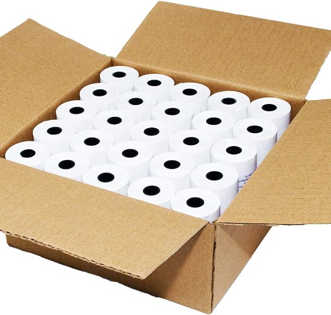 (50 Rolls) 3 1/8 x 119 ft Thermal (48 GSM Paper thickness - Premium Quality German Paper) Paper Rolls BPA Free Cash Register Thermal Paper Rolls from BuyRegisterRolls