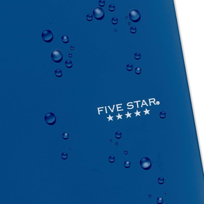 Five Star Spiral Notebook + Study App, 5 Subject, College Ruled Paper, 8-1/2" x 11", 200 Sheets, Fights Ink Bleed, Water Resistant Cover, Pacific Blue (73635) 1 Count (Pack of 6)