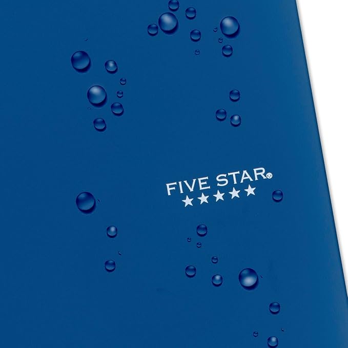 Five Star Spiral Notebook + Study App, 5 Subject, College Ruled Paper, Fights Ink Bleed, Water Resistant Cover, 8-1/2" x 11", 200 Sheets, Blue (73635) (Pack of 2)