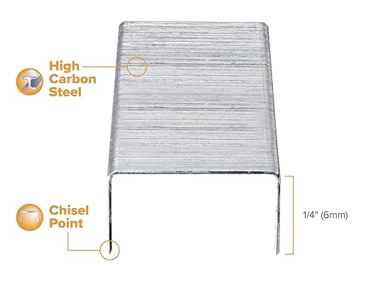 Bostitch Office Premium Standard Staples, 1/4" Full Strip, Box of 5,000 Staples
