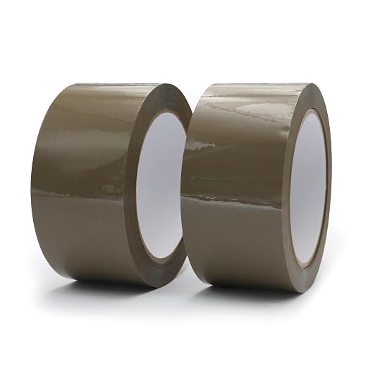 2 Pack Brown Packing Tape Heavy Duty, 2 inch X 93 Yards Per Roll, Wide Carton Packing Tape Shipping Tape Box Tape for Sealing Moving Mailing Office Storage, 2 mil Thick