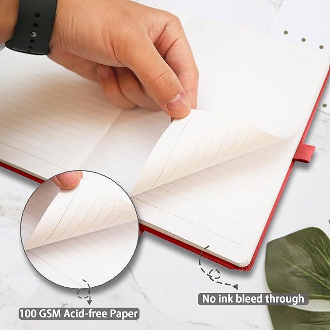 8 Pack Lined Journal Notebooks, A5 Hardcover Notebooks, 5.5 x 8.3 inch, 100GSM,160 Pages, Classic College Ruled Notebooks for Writing/Work/Travel/College (Assorted Color)