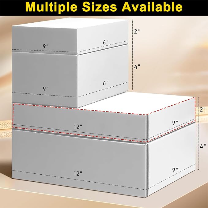 Shipping Boxes, White Corrugated Cardboard Boxes Literature Mailer Boxes Gift Boxes Small Boxes for Shipping Wrapping Mailing Packaging Small Business (White, 12" x 9" x 2"/5 Pack)