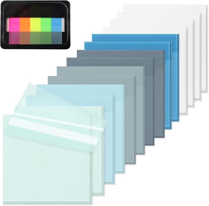 800 Sheets Transparent Sticky Notes 3" X 3" for School Office Supplies | Clear Translucent Self-Adhesive Sticky Notes for Back to School & Office Supplies, See Through Reveals Underlying Bible Text