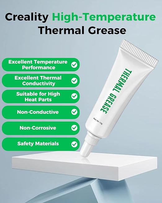 Creality 3D Printer Thermal Grease, 350°C High-Temperature Resistant Paste, Excellent Thermal Conductivity, Non-Conductive, for 3D Printer Hotend/Nozzle, Suitable for All FDM 3D Printer (2 Pack)