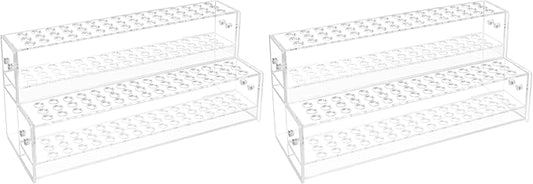 2PCS 96-Slots Pen Display Stand,2-Tier Acrylic Pen Holder for Craft Shows,12mm Beadable Pens Stand Paint Brush Holder Pencil Organizer Makeup Brush Rack Art Brush Organizer for Desk School Supplies