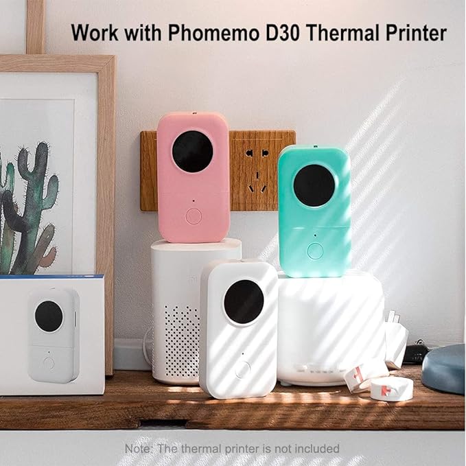 Phomemo D30 Label Tape, 3 Roll D30 Label Maker Thermal Labels, 0.59'' x 20ft Non-precut Self-Adhesive Thermal Sticker Paper Tape for Home, School, Office