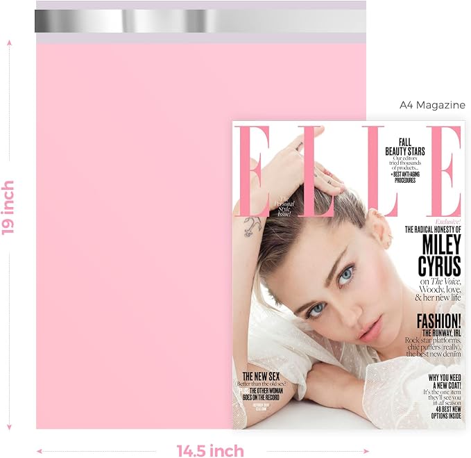 Metronic Poly Mailers 14.5x19 200 Pack, Large Shipping Bags for Clothes | Strong Adhesive Waterproof Tear-resistant Mailing Bags, Shipping Envelopes for Clothing, Shops, Small Business, Light Pink.