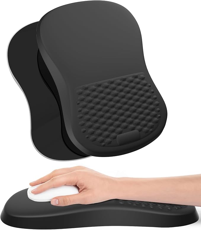 Ergonomic Mouse Pad with Wrist Rest Support, Mousepad with Comfortable Memory Foam Wrist Rest and Non-Slip PU Base for Pain Relief, Computer, Laptop, Office, Home