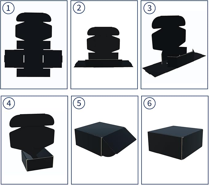 Rempry 7x5x2 Inches Black Shipping Boxes Pack of 20, Small Cardboard Corrugated Mailer Gift Box for Shipping Packaging Small Business