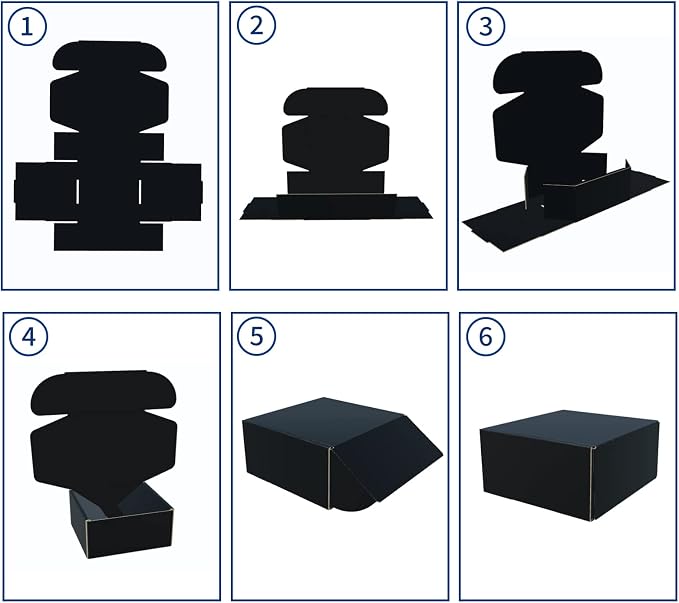 Rempry 8x8x4 Black Shipping Boxes for Small Business Pack of 20, Cardboard Corrugated Mailer Boxes Gift Boxes for Shipping Packaging