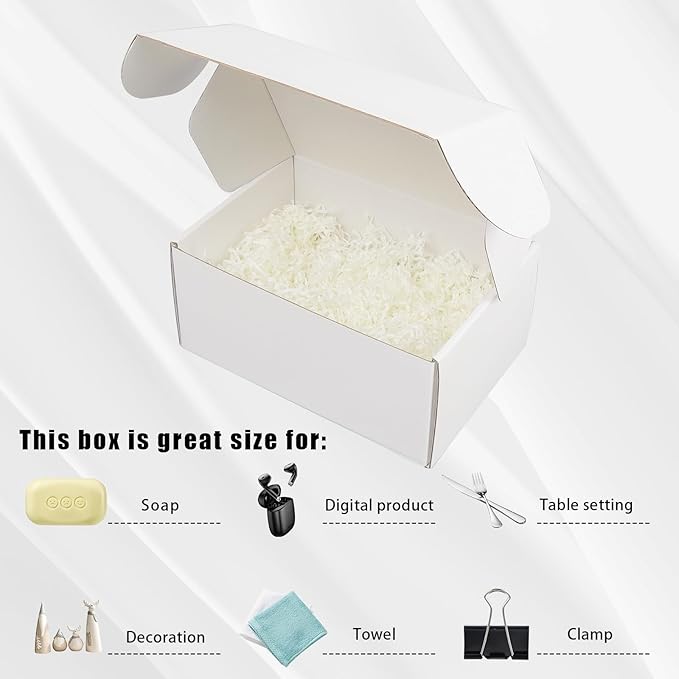 FORBFAN 9x6x4 Shipping Boxes, 30 Pack White Mailer Boxes for Small Business, Medium Corrugated Cardboard Boxes for Mailing & Shipping