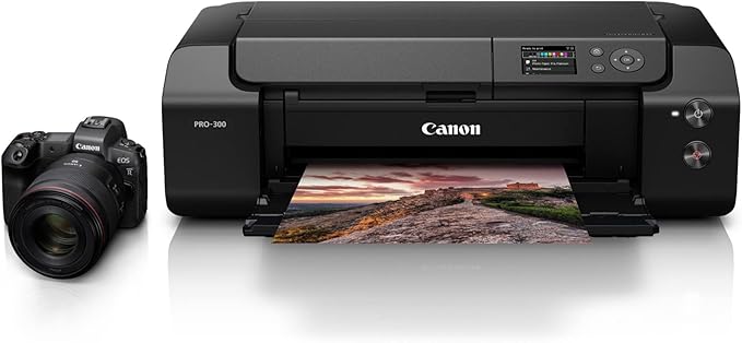 Canon imagePROGRAF PRO-300 Wireless Color Wide-Format Printer, Prints up to 13"X 19", 3.0" LCD Screen with Profession Print & Layout Software and Mobile Device Printing, Black, One Size