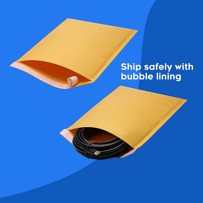 The Boxery 14.5”x20” Kraft Bubble Mailers | 50 Padded Envelopes Included - Self Sealing Shipping Bags #7